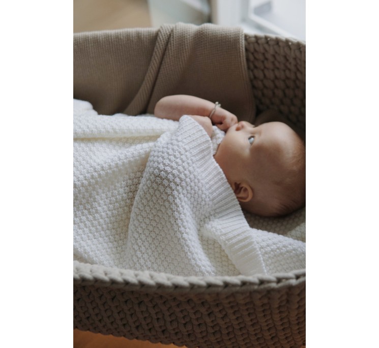 Kocyk ze 100% wełny merino cream - premium collection
