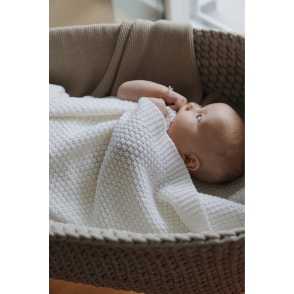 Kocyk ze 100% wełny merino cream - premium collection