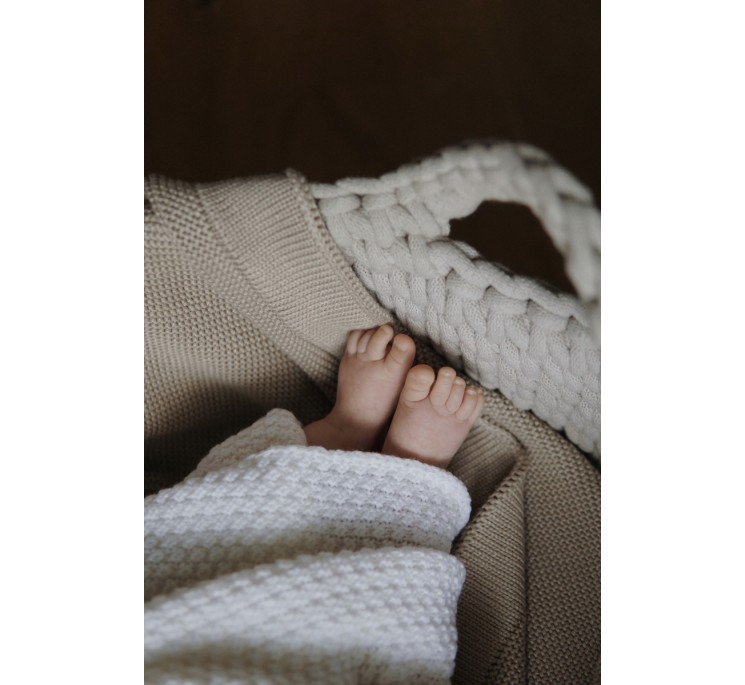 Kocyk ze 100% wełny merino cream - premium collection