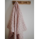 Kocyk warkocz ze 100% wełny merino powder pink - premium collection