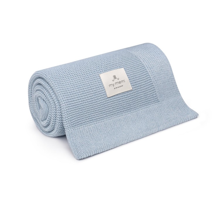 Bambusowy kocyk baby blue 80x100 - classic