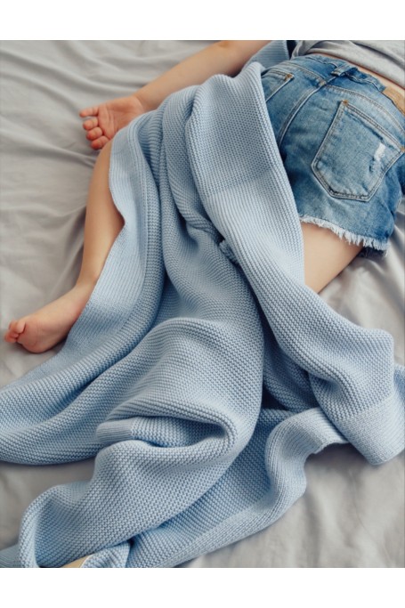 Bambusowy kocyk baby blue 80x100 - classic 2
