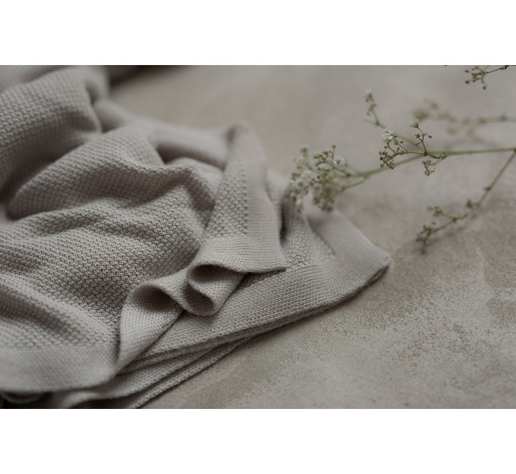 Bambusowy otulacz / lekki kocyk z jonami srebra 100x100 light beige
