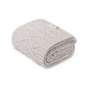 Ciepły kocyk ze 100% wełny merino light grey Wave - premium collection