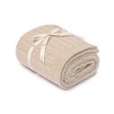 Otulacz ze 100% wełny merino warm beige Leaves - premium collection