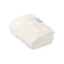Kocyk ze 100% wełny merino cream Floral - premium collection