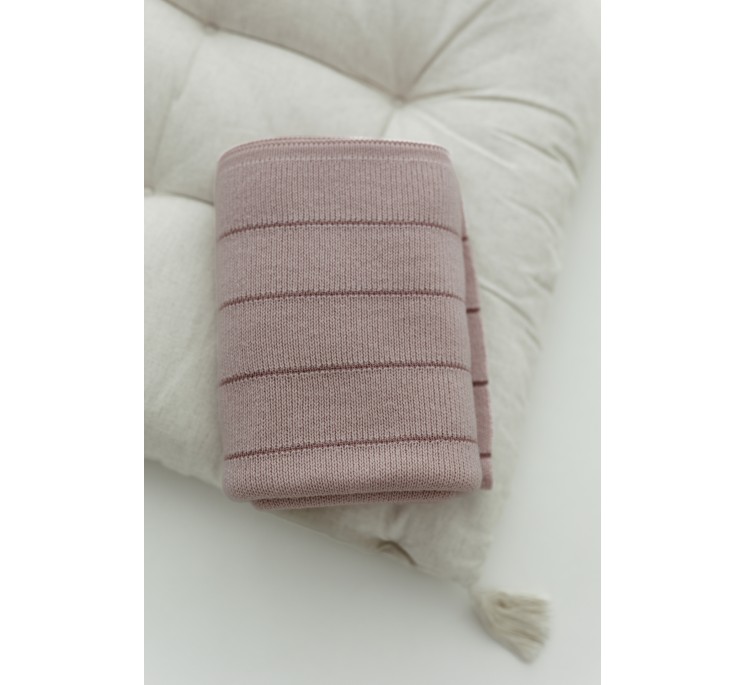 Babydecke aus 100% Merinowolle Powder Pink Lines - Premium Collection - MY MEMI