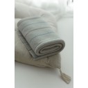 100% Natural Merino Wool Blanket Light Grey Lines - Premium Collection - MY MEMI