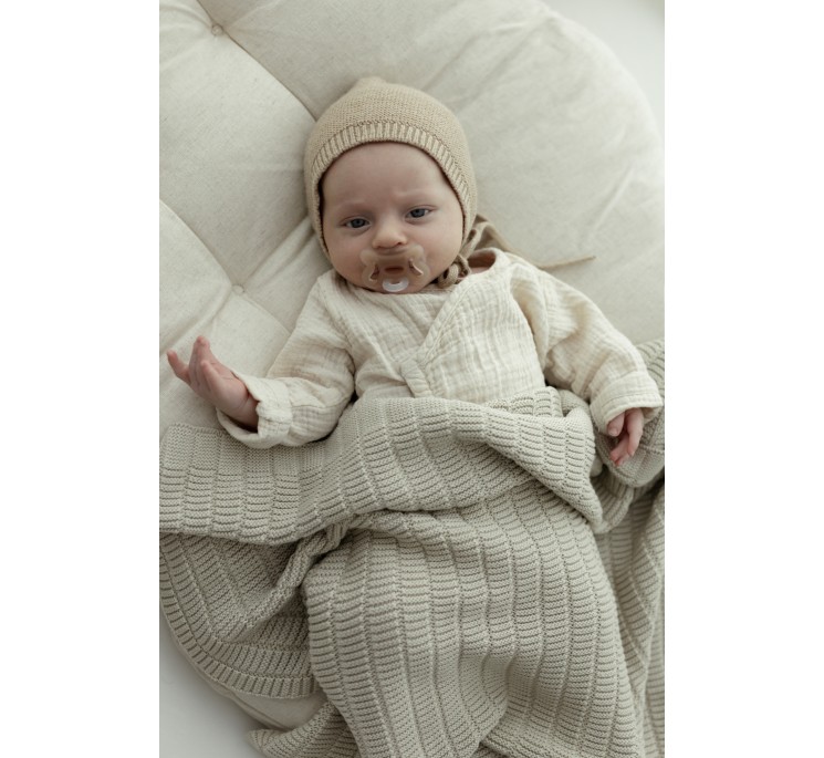 Bambusowy kocyk light beige 80x100 - Vini - MY MEMI