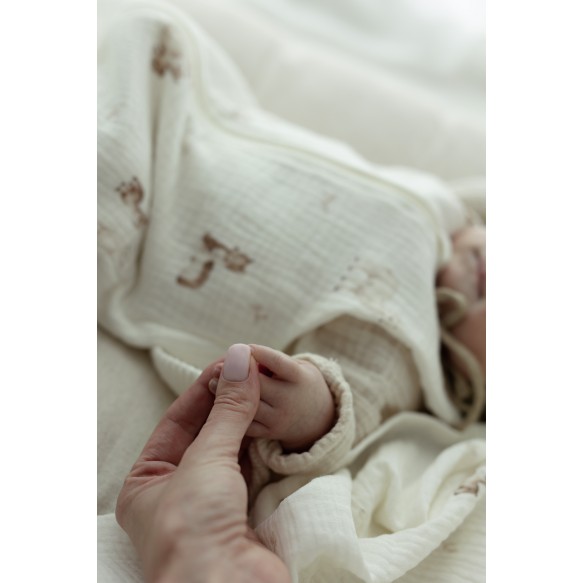 Bio Baumwolle Musselin Babyschlafsack 0 - 5 Monate 1.0 TOG - alpacas - MY MEMI