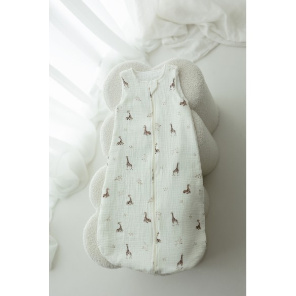 Bio Baumwolle Musselin Babyschlafsack 5 - 18 Monate 1.0 TOG - giraffes - MY MEMI
