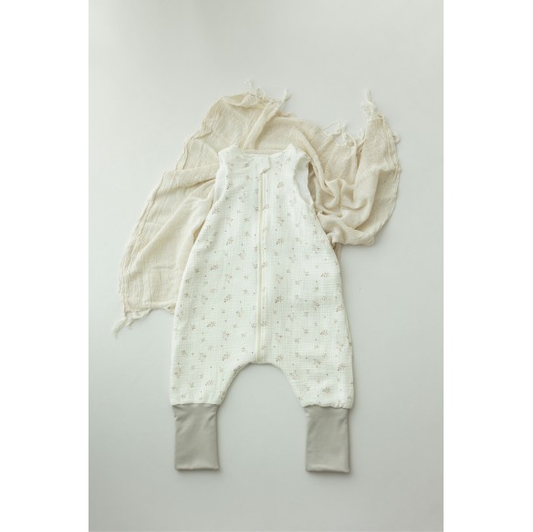 Bio Baumwolle Musselin Babyschlafsack mit Beinen 1 - 3 Jahre 1.0 TOG - twigs - MY MEMI
