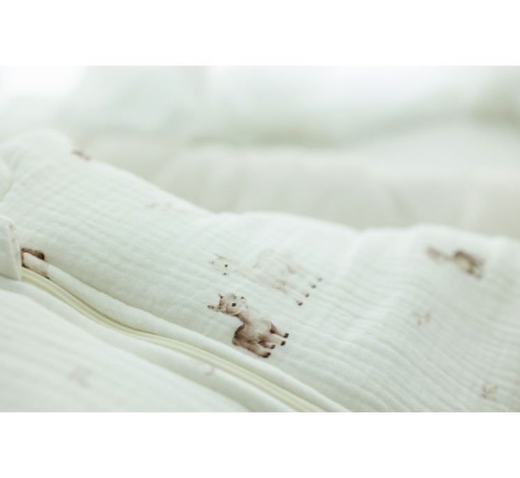 Bio Baumwolle Musselin Babyschlafsack 5 - 18 Monate 2.5 TOG - alpacas - MY MEMI