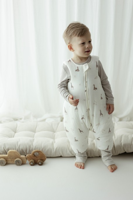 Bio Baumwolle Musselin Babyschlafsack mit Beinen 1 - 3 Jahre 2.5 TOG - twigs - MY MEMI 2