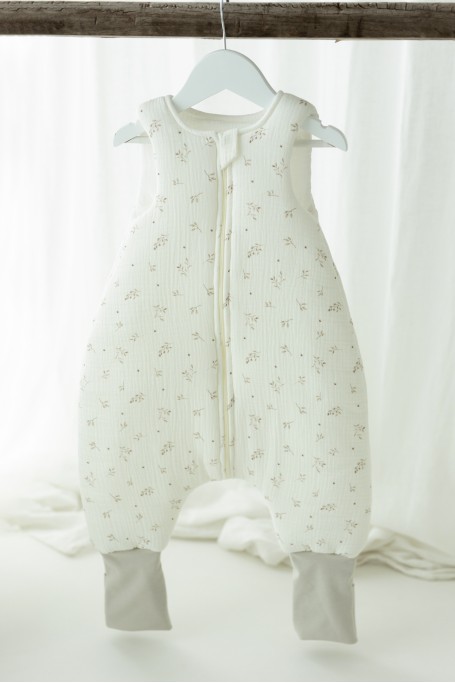 Bio Baumwolle Musselin Babyschlafsack mit Beinen 1 - 3 Jahre 2.5 TOG - twigs - MY MEMI