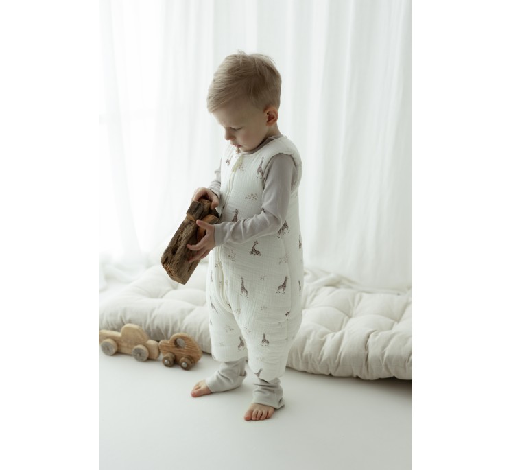 Bio Baumwolle Musselin Babyschlafsack mit Beinen 1 - 3 Jahre 2.5 TOG - twigs - MY MEMI
