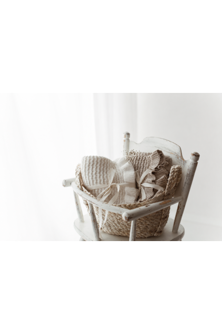 Kocyk bambusowy z falbanką 85x105 light beige 2