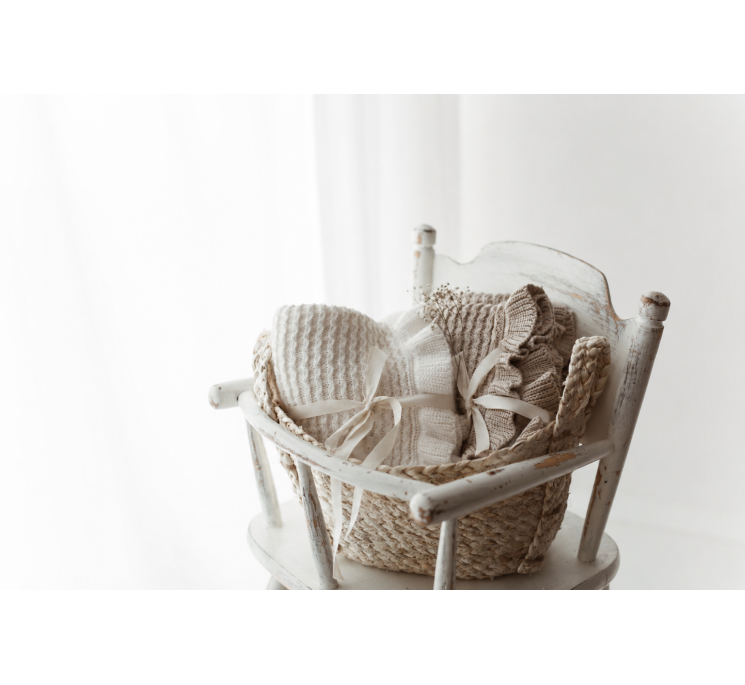 Bamboo blanket with a frill 85x105 light beige MY MEMI