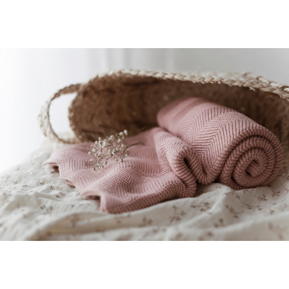 Bambus Babydecke Powder Pink (Puderrosa) 80x100 - Fir MY MEMI
