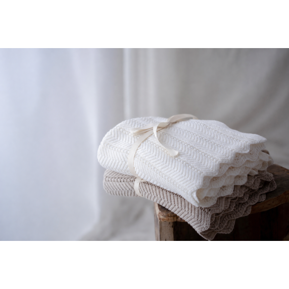 Bamboo Blanket 80x100 cream - feather - MY MEMI
