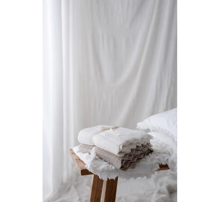 Bamboo Blanket 80x100 light beige - feather - MY MEMI