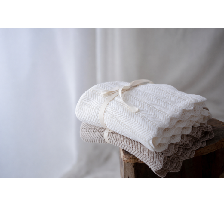 Bamboo Blanket 80x100 light beige - feather - MY MEMI