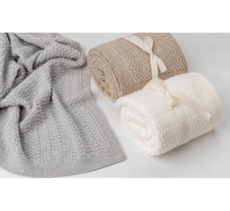 100% merino wool swaddle cream Leaves - premium collection - MY MEMI