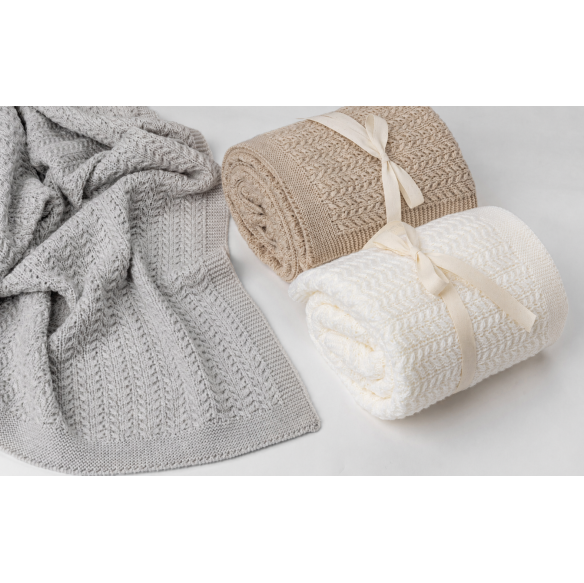 100% merino wool swaddle cream Leaves - premium collection - MY MEMI