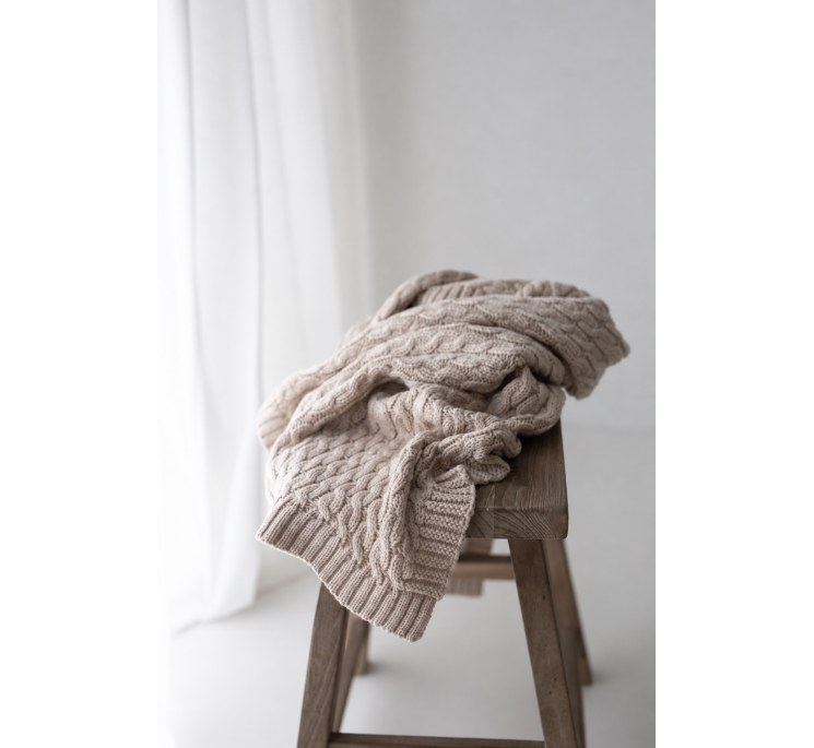 Warme Babydecke aus 100% Merinowolle Cream –  Premium Collection - MY MEMI
