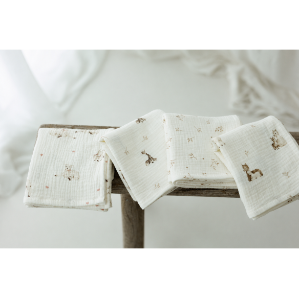 Organic cotton muslin diaper 60x65 - alpacas - MY MEMI