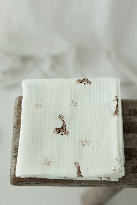 Bio Baumwolle Musselin Windel 60x65 - giraffes - MY MEMI