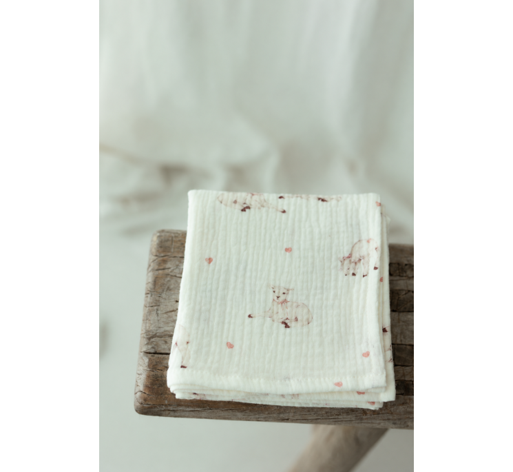 Bio Baumwolle Musselin Windel 60x65 - little sheeps