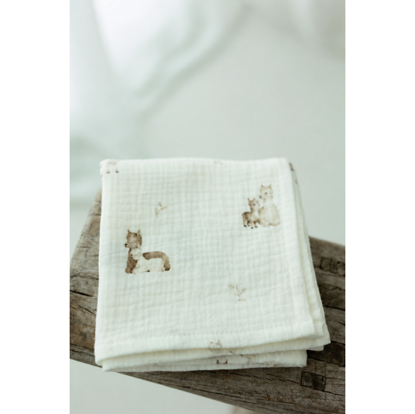 4er-Pack Bio Baumwolle Musselin Windeln 35x35 - alpacas - MY MEMI