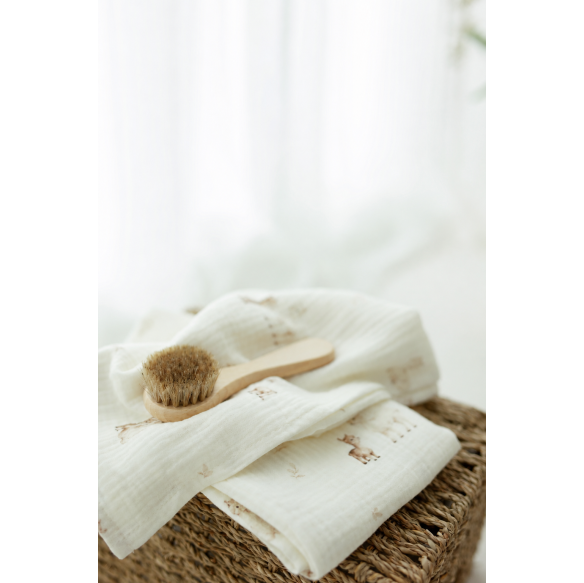 Otulacz muślinowy z bawełny organicznej 100x100 - alpacas