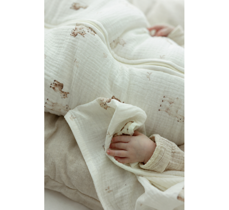 Bio Baumwolle Musselin Babyschlafsack 5 - 18 Monate 2.5 TOG - alpacas - MY MEMI