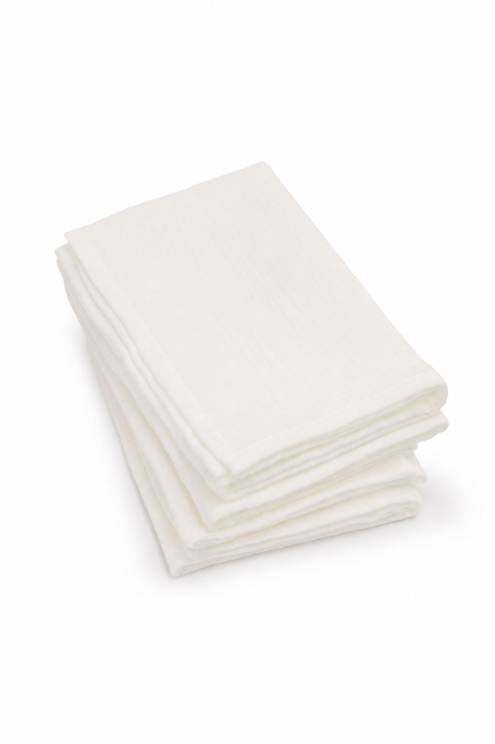 4er-Pack Bio Baumwolle Musselin Windeln 35x35 - cream - MY MEMI