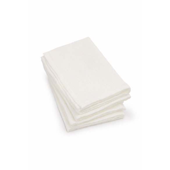 4er-Pack Bio Baumwolle Musselin Windeln 35x35 - cream - MY MEMI