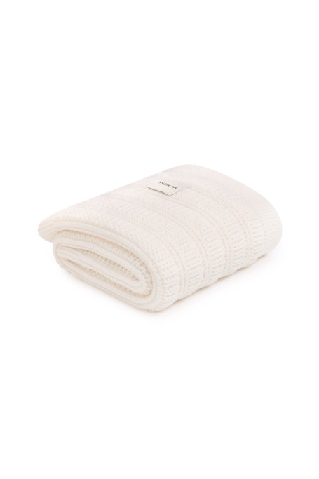 Koc ze 100% wełny merino cream Fjord - premium collection