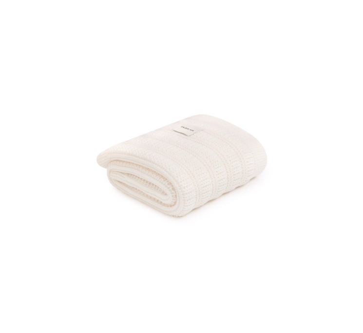 Koc ze 100% wełny merino cream Fjord - premium collection - MY MEMI