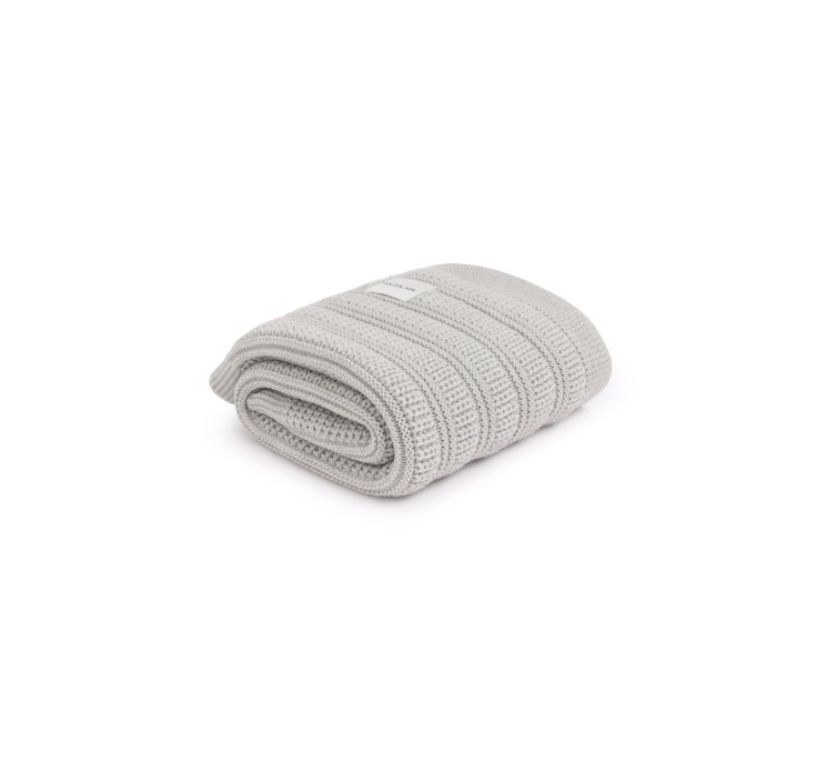 Koc ze 100% wełny merino light grey Fjord - premium collection - MY MEMI