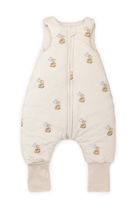 Śpiworek z bawełny organicznej z nogawkami 1 - 3 lata 2.5 TOG - teddy - MY MEMI