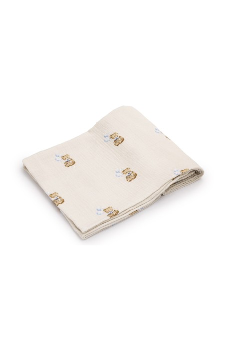 Bio Baumwolle Musselin Wickel 100x100 - teddy - MY MEMI