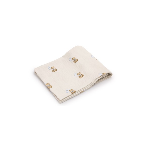 Bio Baumwolle Musselin Wickel 100x100 - teddy - MY MEMI
