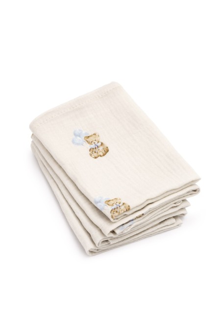 5-pak pieluszek muślinowych z bawełny organicznej 35x35 - teddy - MY MEMI