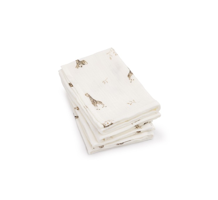 4er-Pack Bio Baumwolle Musselin Windeln 35x35 - giraffes - MY MEMI
