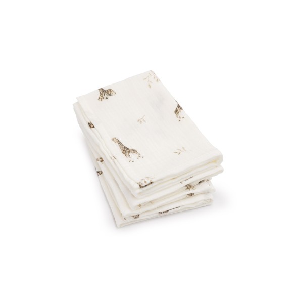 4er-Pack Bio Baumwolle Musselin Windeln 35x35 - giraffes - MY MEMI