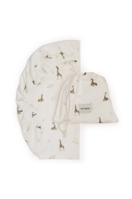 Prześcieradło z bawełny organicznej 60x120 - giraffes