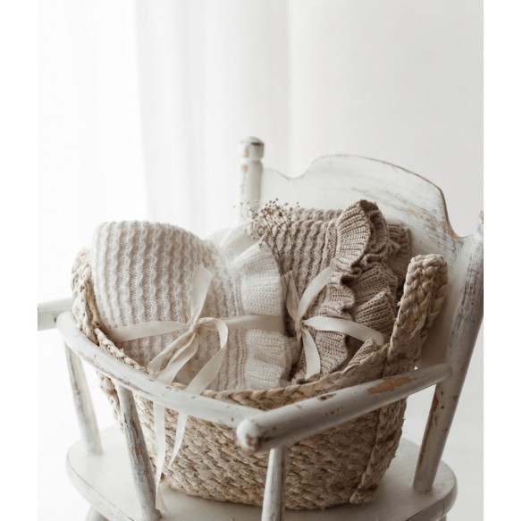 Bamboo blanket with a frill 85x105 cream MY MEMI