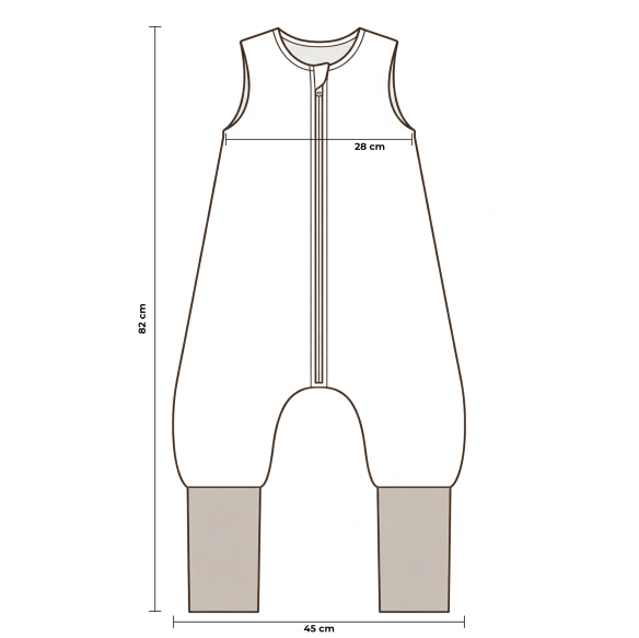 Bio Baumwolle Babyschlafsack mit Beinen 1 - 3 Jahre 2.5 TOG - teddy - MY MEMI