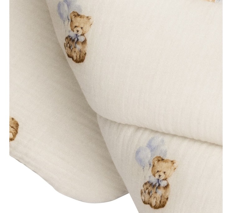 2w1 rożek/kołderka z organicznego muślinu - teddy - MY MEMI